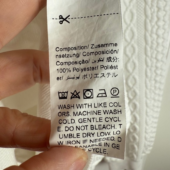 SHEIN Curve White Cable Knit Sweatshirt Pink Sequin Heart 3XL Plus Top Valentine - Picture 6 of 8